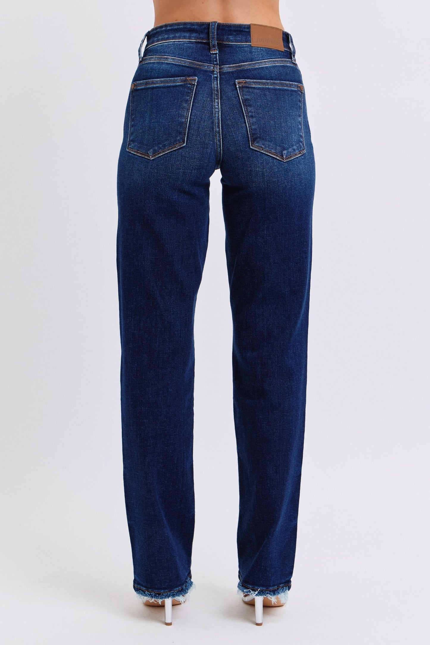 Judy Blue Full Size Raw Hem Straight Leg Jeans – Flattering & Versatile Denim