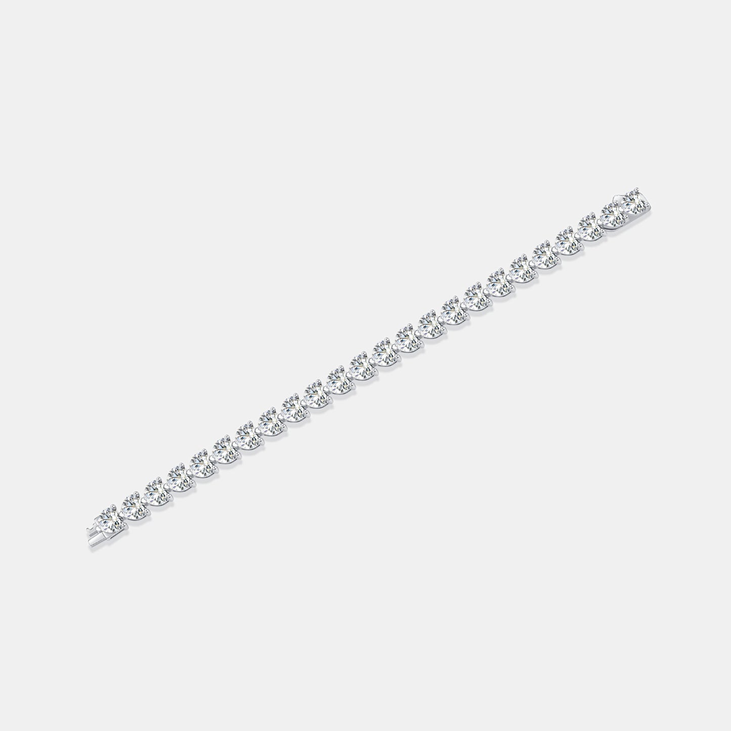 24 Carat Moissanite Heart Bracelet – 925 Sterling Silver Luxury