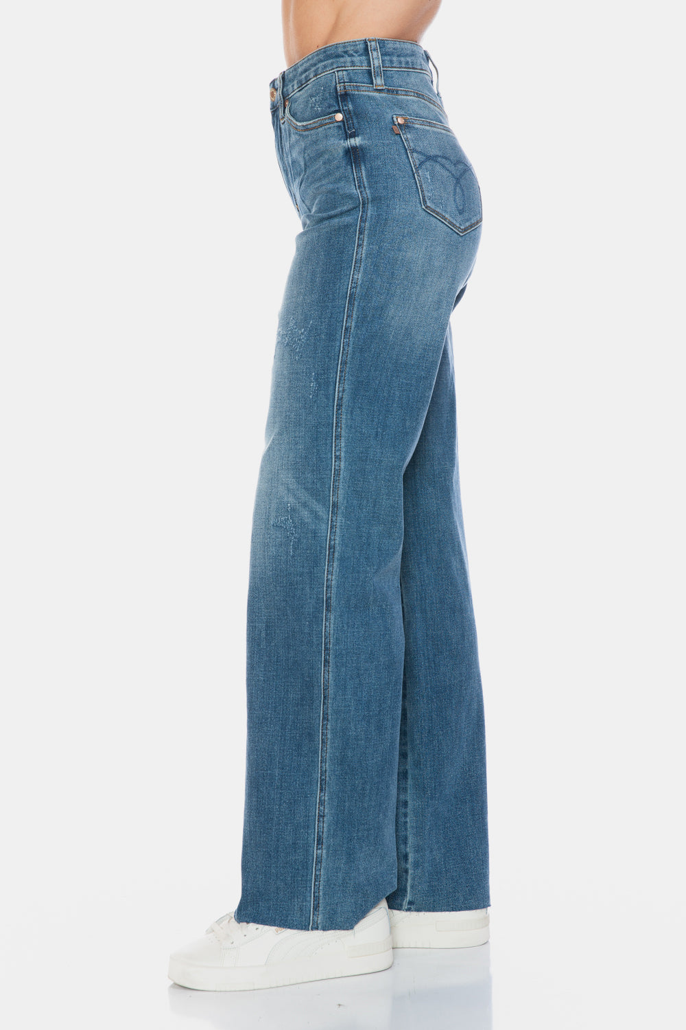 Judy Blue Full Size Tummy Control Cut Raw Hem Straight Jeans – Flattering & Comfortable