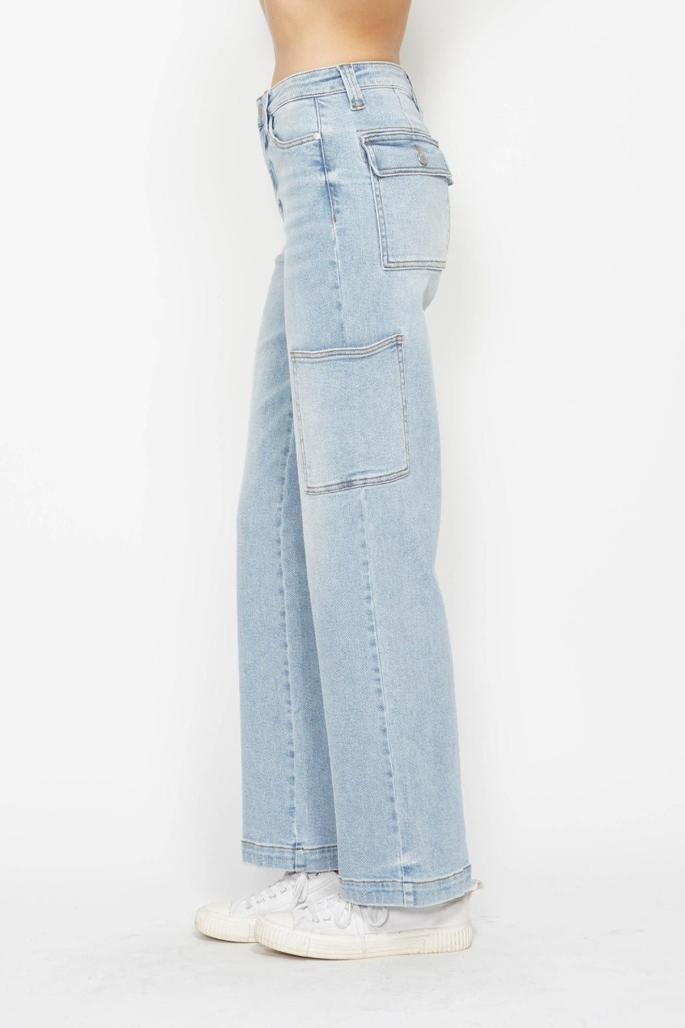 Judy Blue Full Size High Waist Straight Cargo Jeans - Trendy & Comfortable