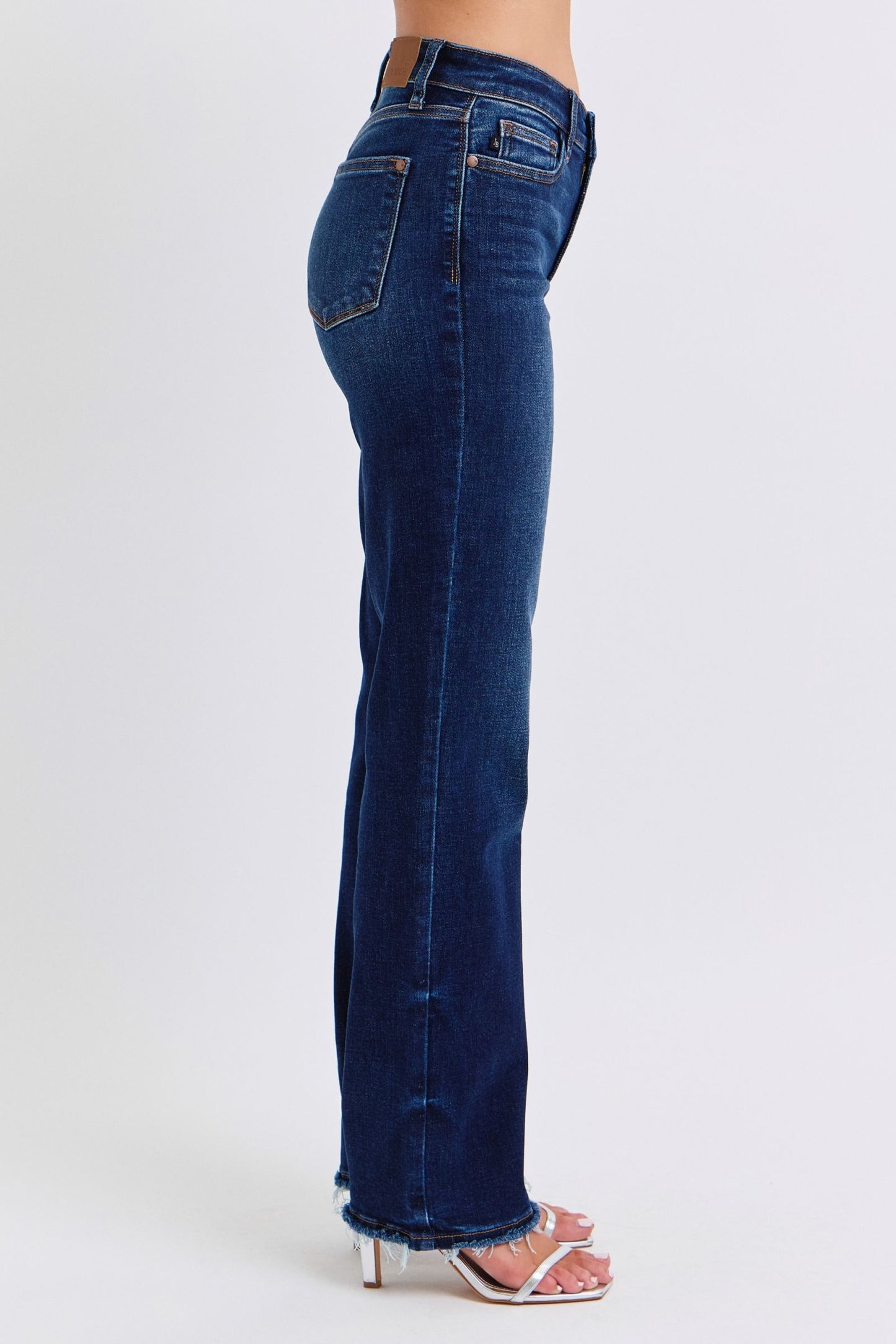 Judy Blue Full Size Raw Hem Straight Leg Jeans – Flattering & Versatile Denim