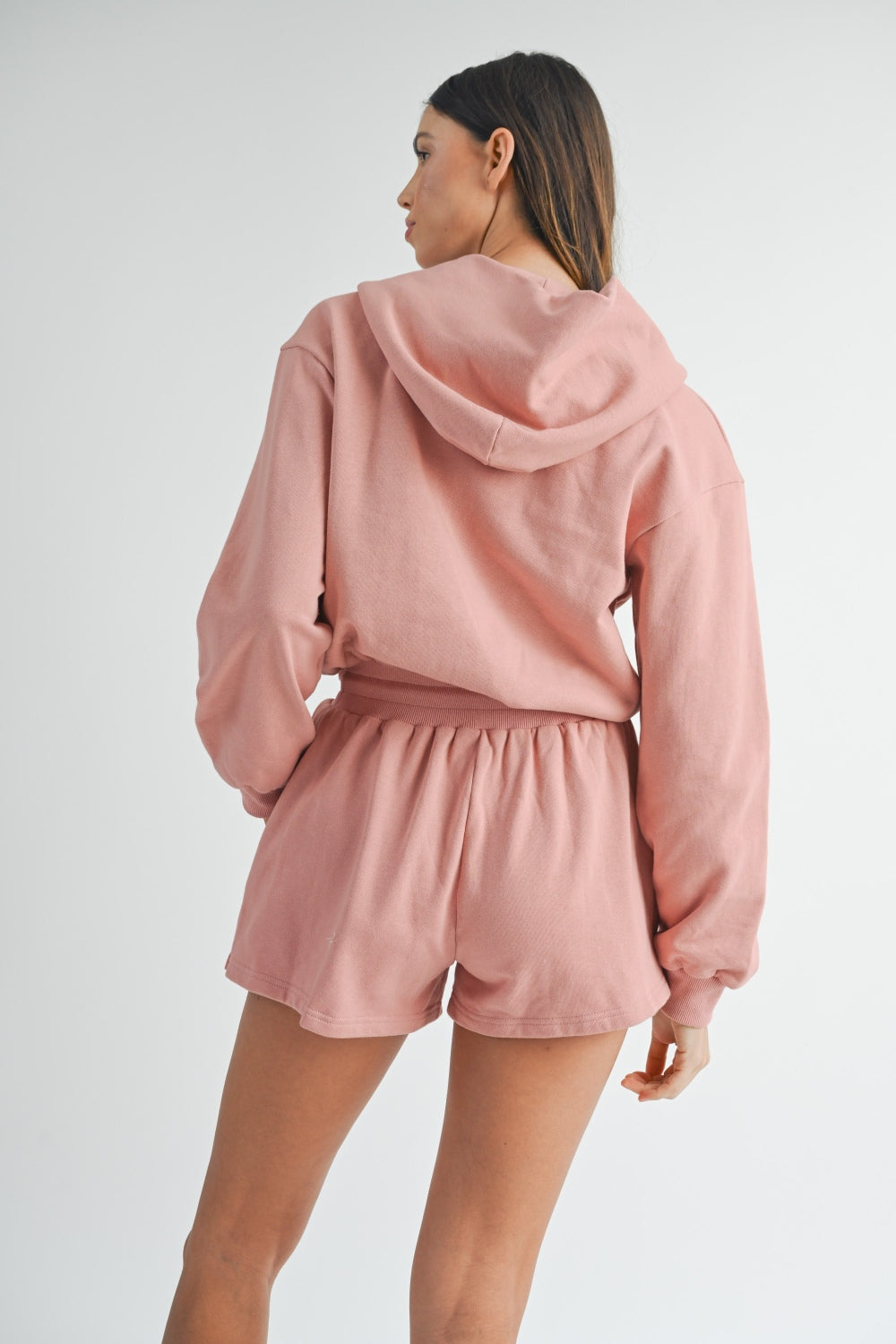 MABLE French Terry Hooded Romper – Cozy & Stylish V-Neck Romper with Drawstring Waist