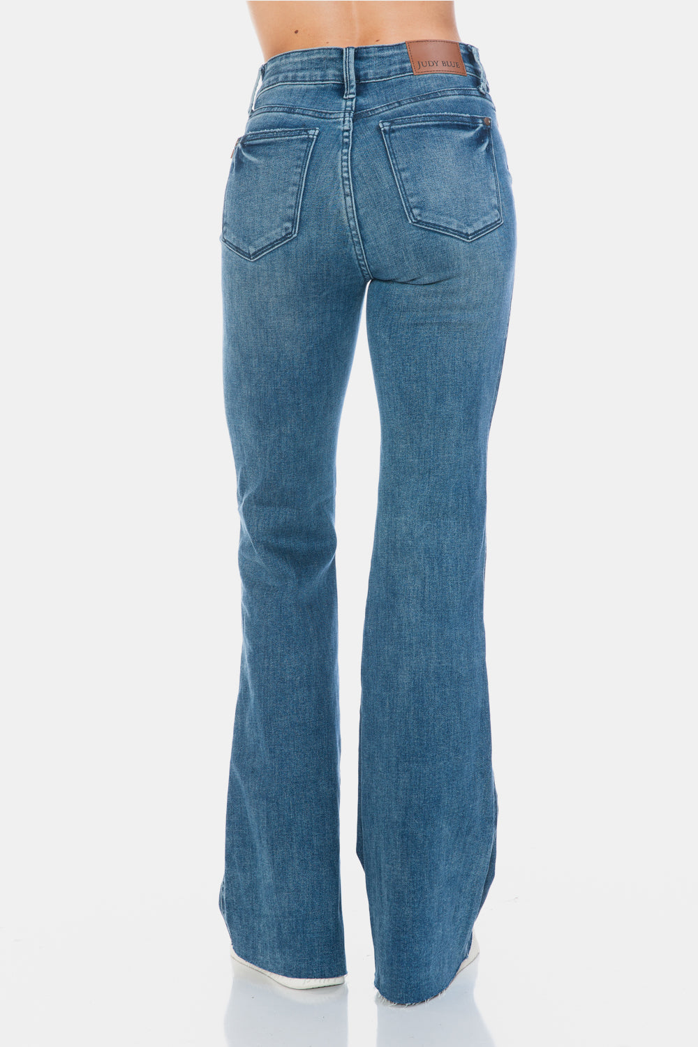 Judy Blue Full Size Tummy Control Cut Hem Flare Jeans – Vintage Wash & Flattering Fit