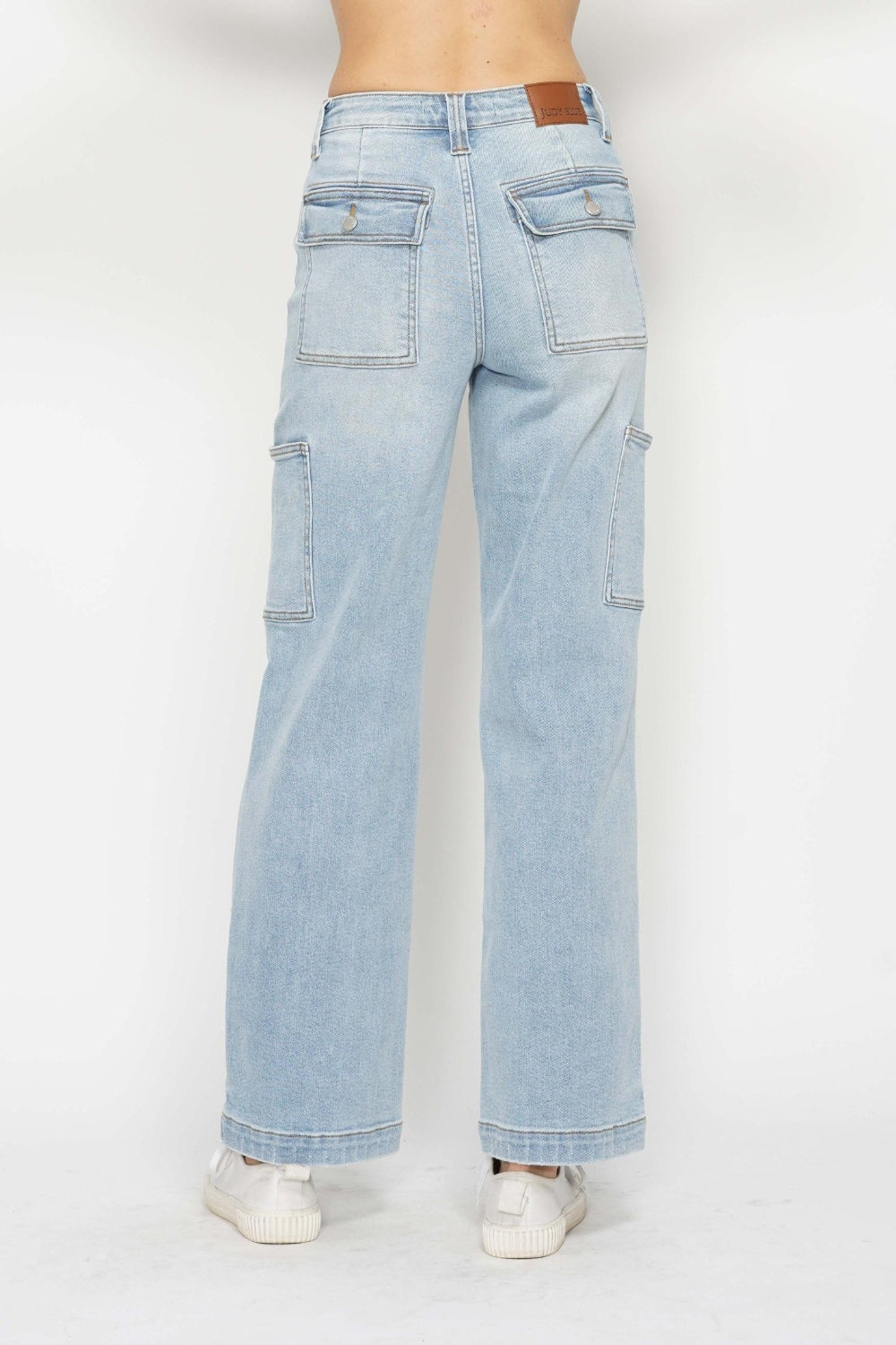 Judy Blue Full Size High Waist Straight Cargo Jeans - Trendy & Comfortable