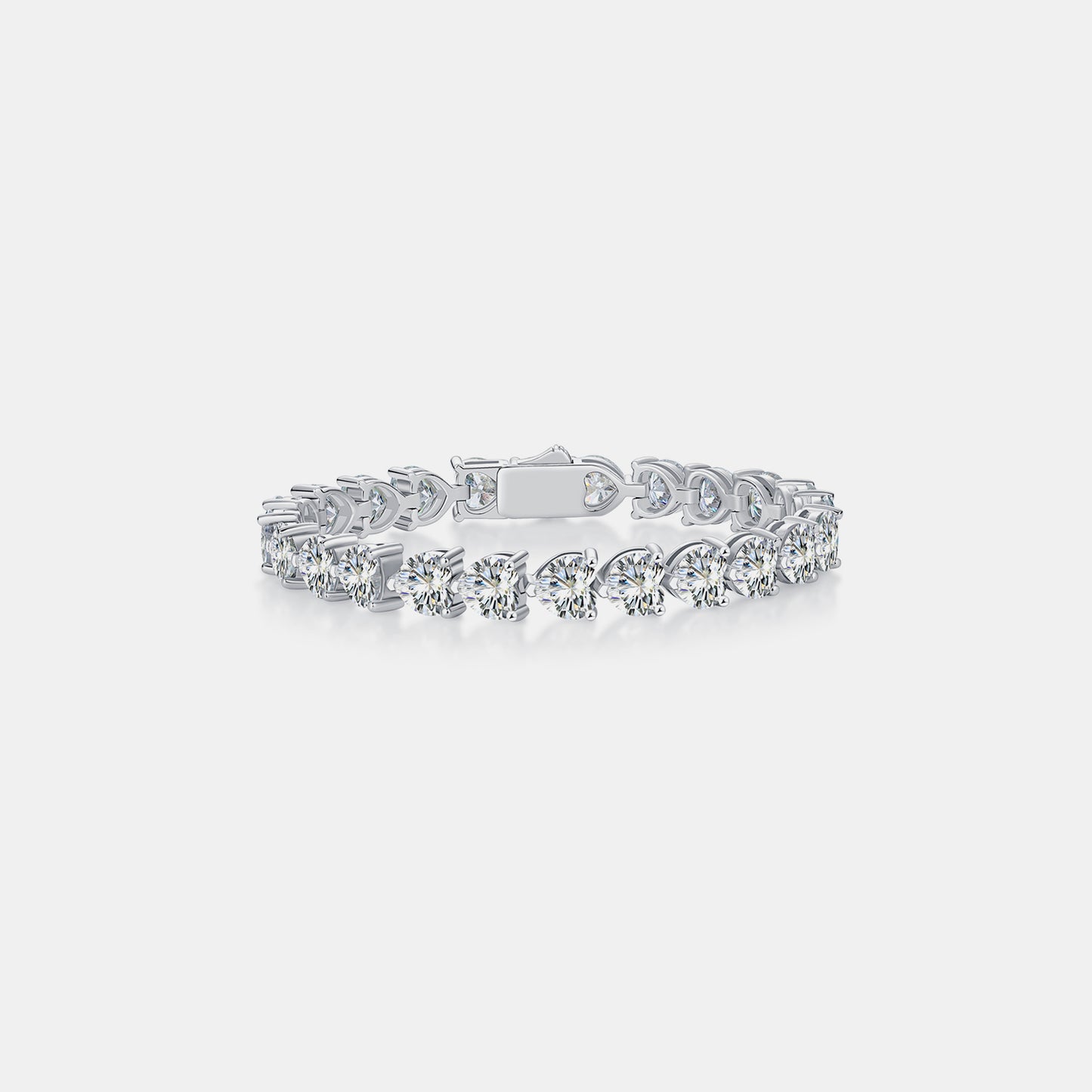 24 Carat Moissanite Heart Bracelet – 925 Sterling Silver Luxury