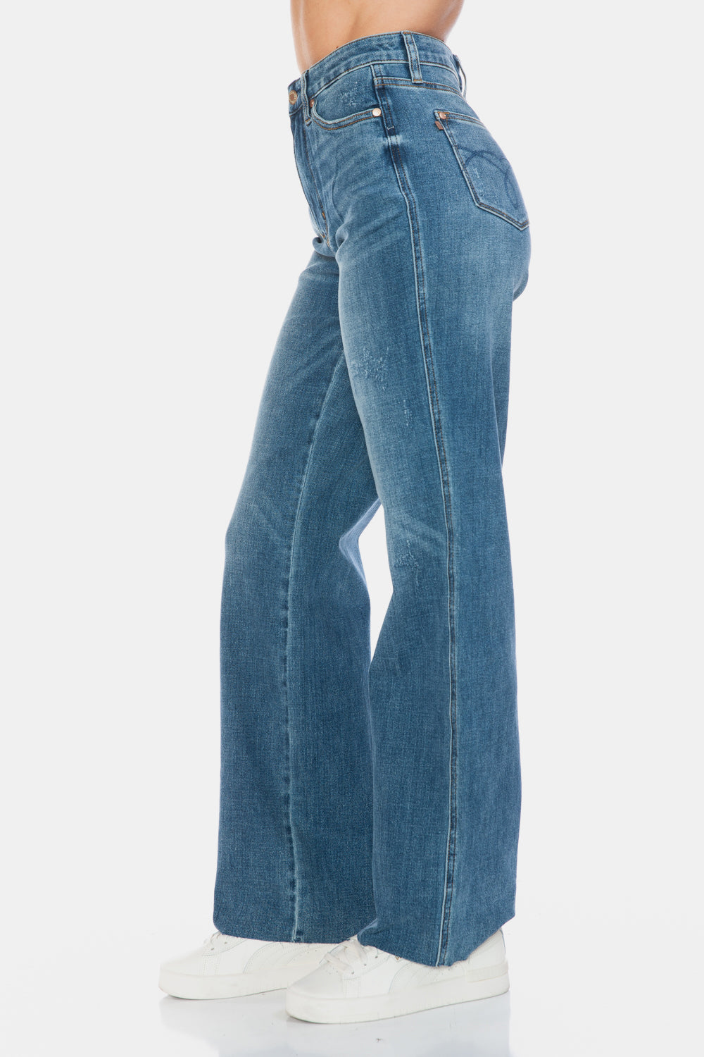 Judy Blue Full Size Tummy Control Cut Raw Hem Straight Jeans – Flattering & Comfortable