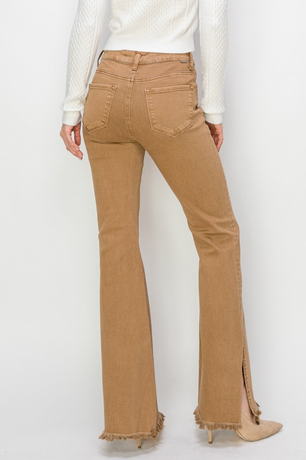 RISEN Bailey Full Size High Waist Side Slit Flare Jeans – Effortless Chic with a Flattering Fit