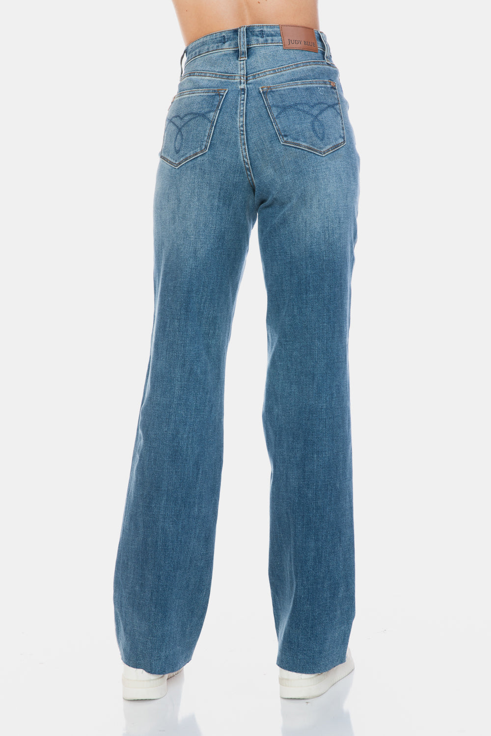 Judy Blue Full Size Tummy Control Cut Raw Hem Straight Jeans – Flattering & Comfortable