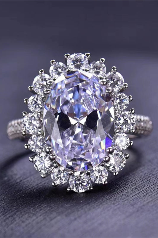 8 Carat Oval Moissanite Ring – Timeless Elegance in 925 Sterling Silver