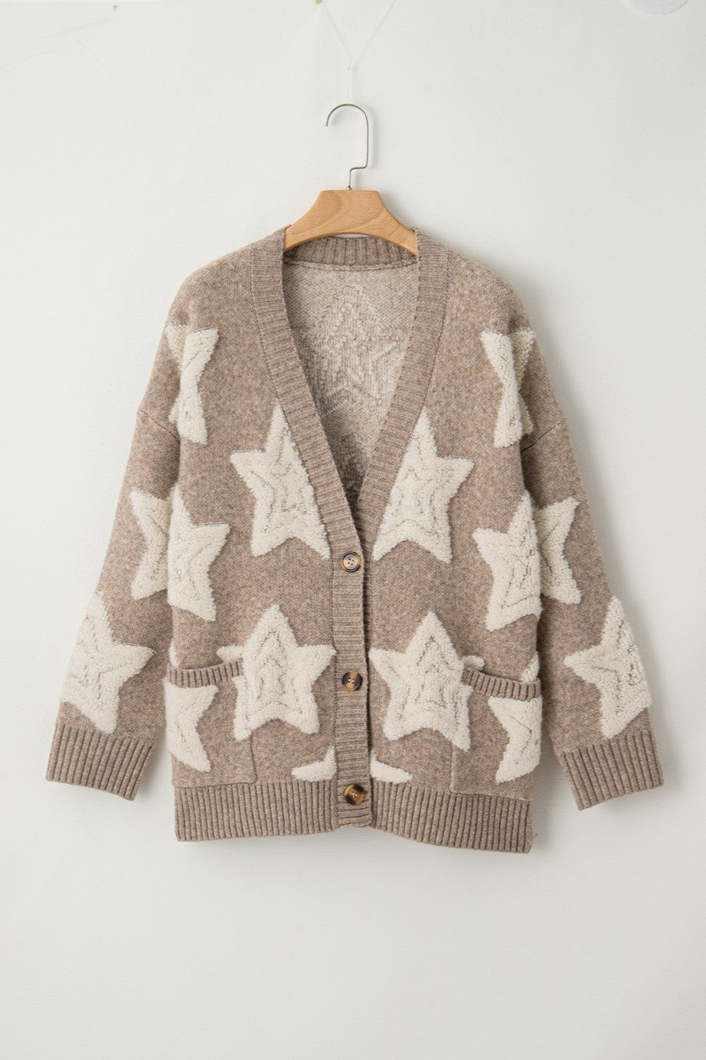 Star Button-Up Long Sleeve Cardigan – Cozy Style with a Chic Twist