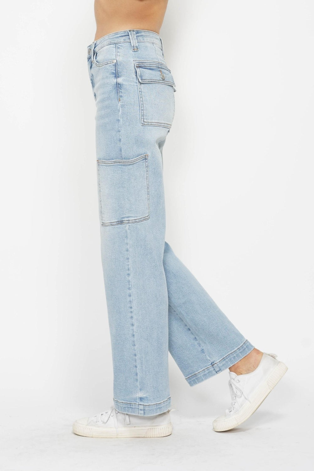 Judy Blue Full Size High Waist Straight Cargo Jeans - Trendy & Comfortable