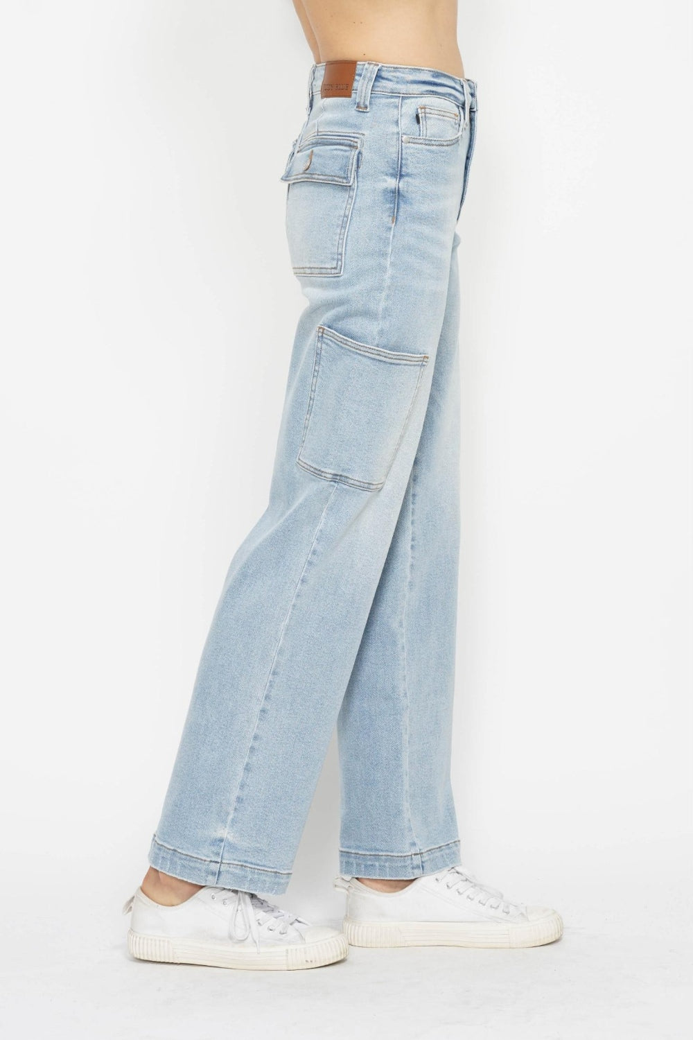 Judy Blue Full Size High Waist Straight Cargo Jeans - Trendy & Comfortable